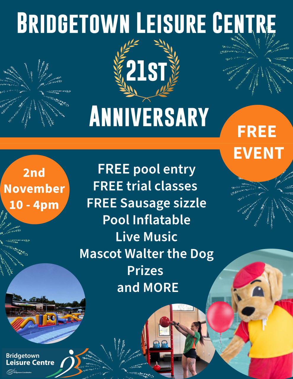 Bridgetown Leisure Centre is turning 21!