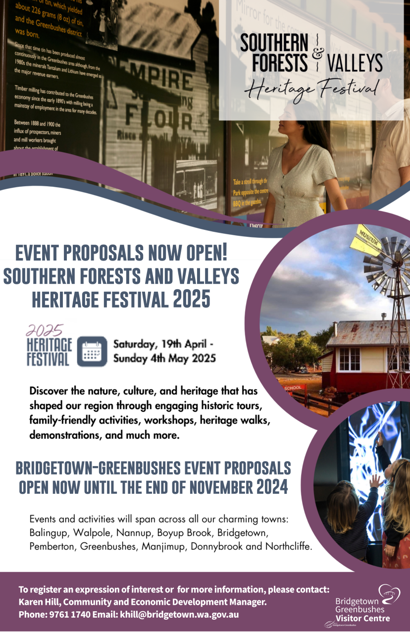 Southern Forests and Valleys Heritage Festival 2025: Call for Event